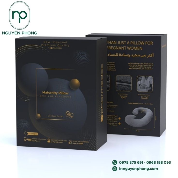 Mẫu hộp giấy đựng gối đơn sắc